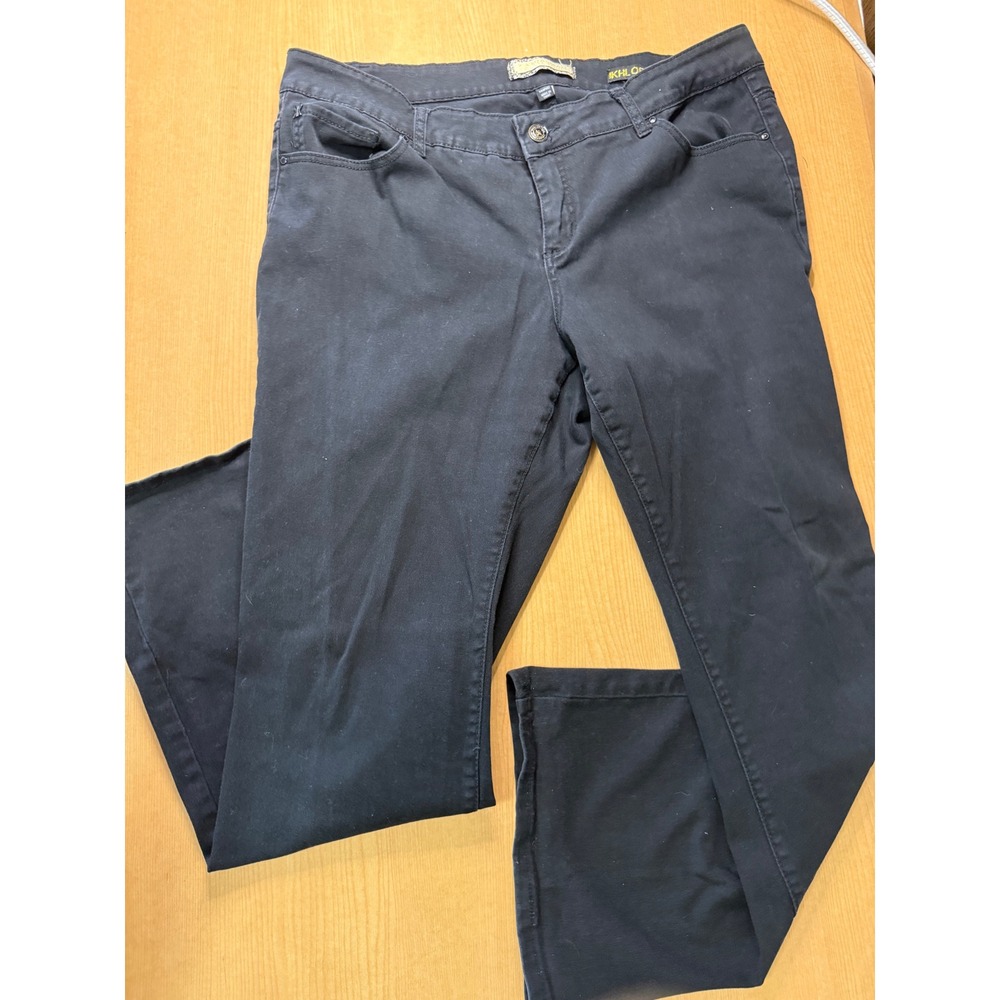 Kardashian Kollection Khloe Black Straight Leg Jeans Studded Pockets size 20